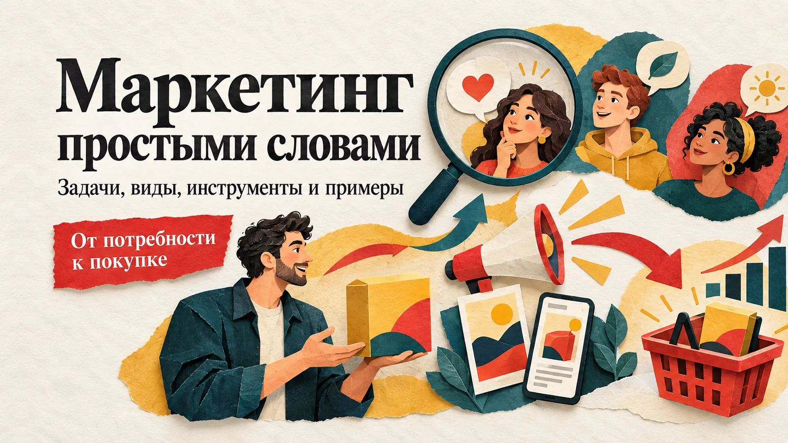 Маркетинг простыми словами: аппликация о пути от потребности покупателя к покупке