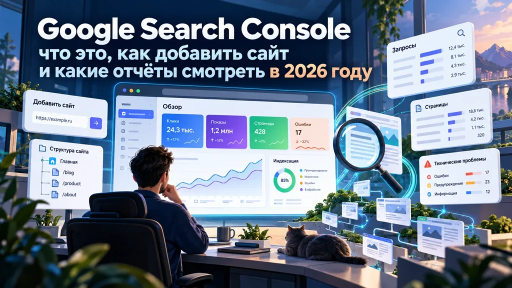 Google Search Console: что это, как добавить сайт и какие отчёты смотреть в 2026 году