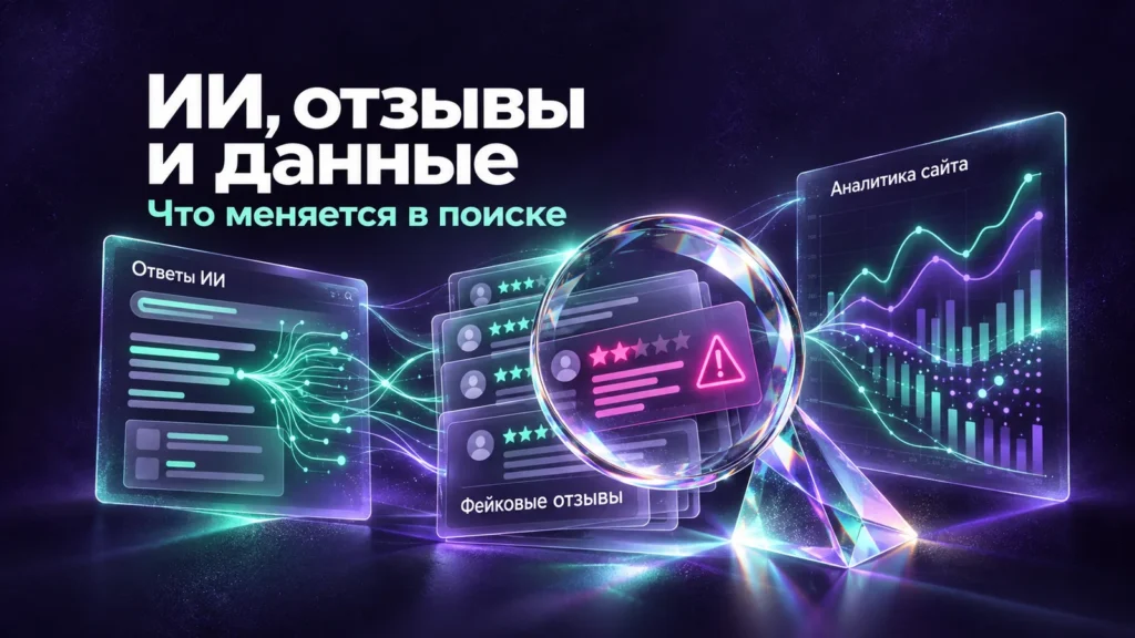 Обзоры Google AI. ИИ и фейковые отзывы. Данные в Вебмастере и Метрике.